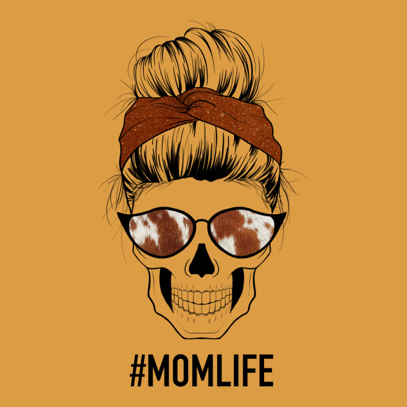 Western Brown Glitter Cowhide Patterned Mom Skull Urban Heavy Tee by Bettercallsaul | Teevron