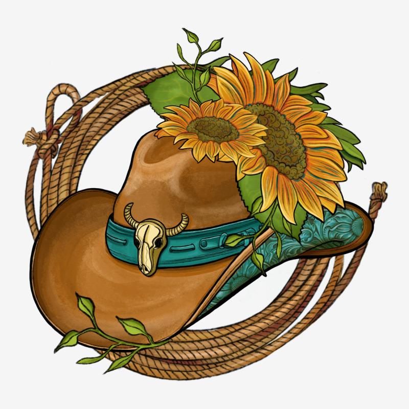 Western Hat With Sunflowers And Rope Urban Hoodie by Artiststas | Teevron