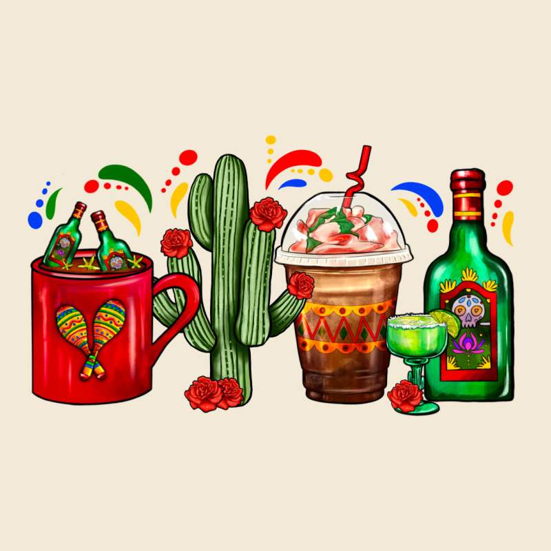 Mexico Coffee Cups With Cactus And Tequila Bottle Premium Hoodie by FaDigitalArtStudio | Teevron