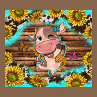 Western Cute Cow With Sunflower Premium Tee | Teevron