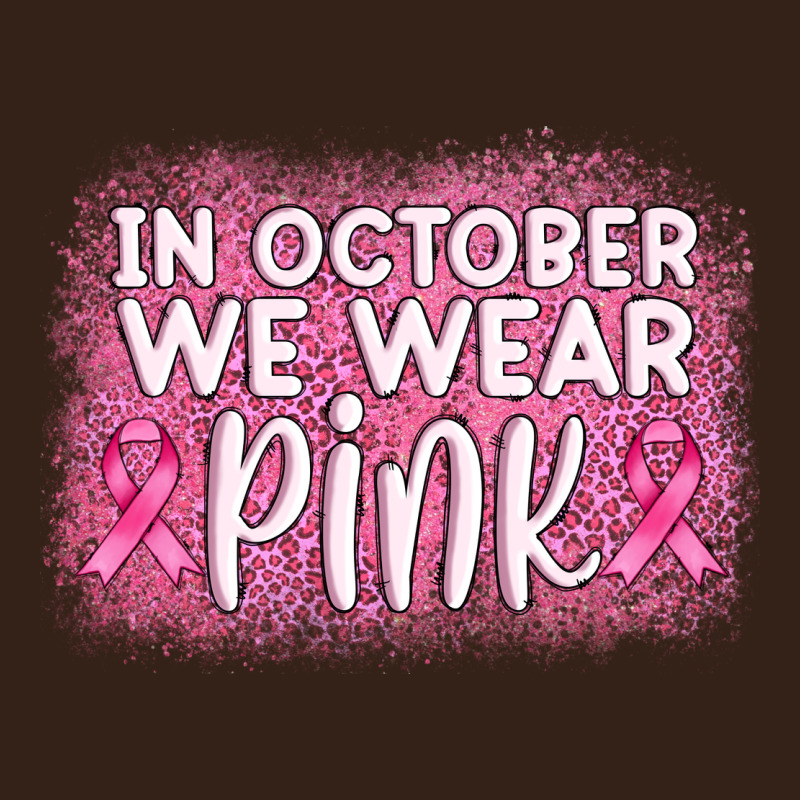 In October We Wear Pink Leopard Glitter Heavy Core Tee by AdoDesignShop | Teevron