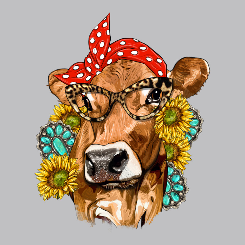 Western Cow With Sunflowers And Gemstone Long Sleeve Tee by texasbilliewilder | Teevron