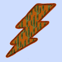 Western Cactus Lightning Orange Background Urban Heavy Tee | Teevron