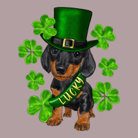 St. Patrick's Day Lucky Dachshund Puppy Vintage Hoodie | Teevron