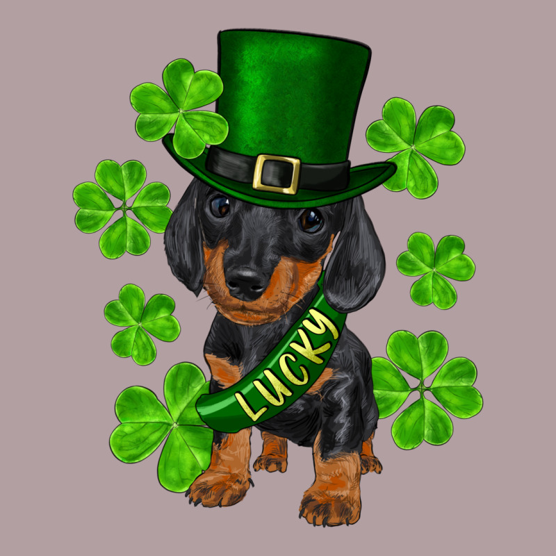 St. Patrick's Day Lucky Dachshund Puppy Vintage Hoodie by RanaPortraitStore | Teevron