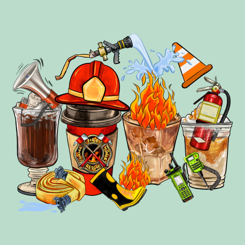 Firefighter Coffee Cups Premium Hoodie by FaDigitalArtStudio | Teevron