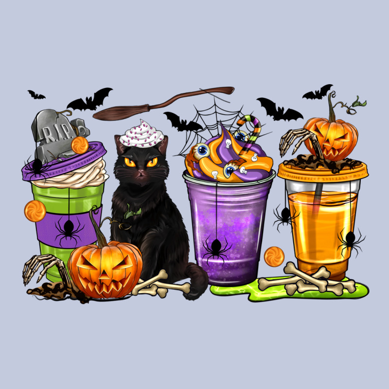 Halloween Cat Coffee Cups Long Sleeve Tee by texasbilliewilder | Teevron