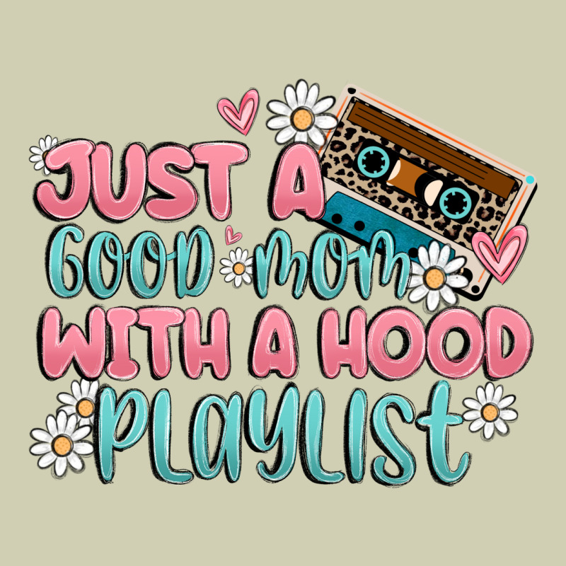 Just A Good Mom With A Hood Playlist Heavy Core Tee by MaliasSmallBusiness | Teevron
