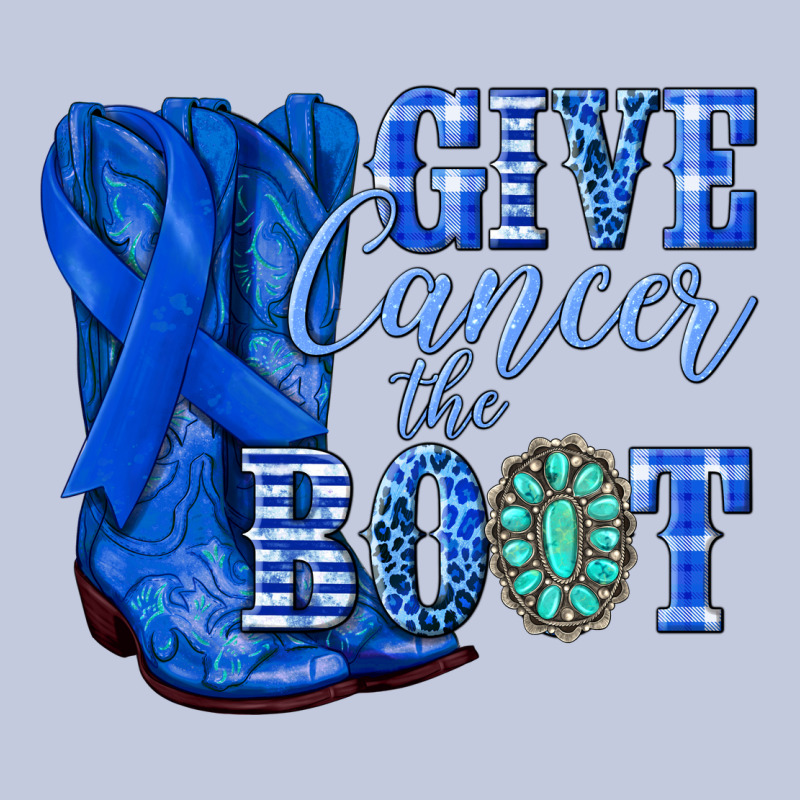 Give Cancer The Boot Colon Cancer Blue Ribbon Nca Long Sleeve Tee by NancyCooperArtShop | Teevron