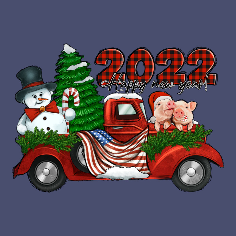 Happy New Year 2022 Christmas Truck With American Flag Vintage Tee by Jasminsmagicworld | Teevron