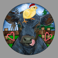 Black Angus Cattle With Santa Chick Christmas Vintage Hoodie | Teevron