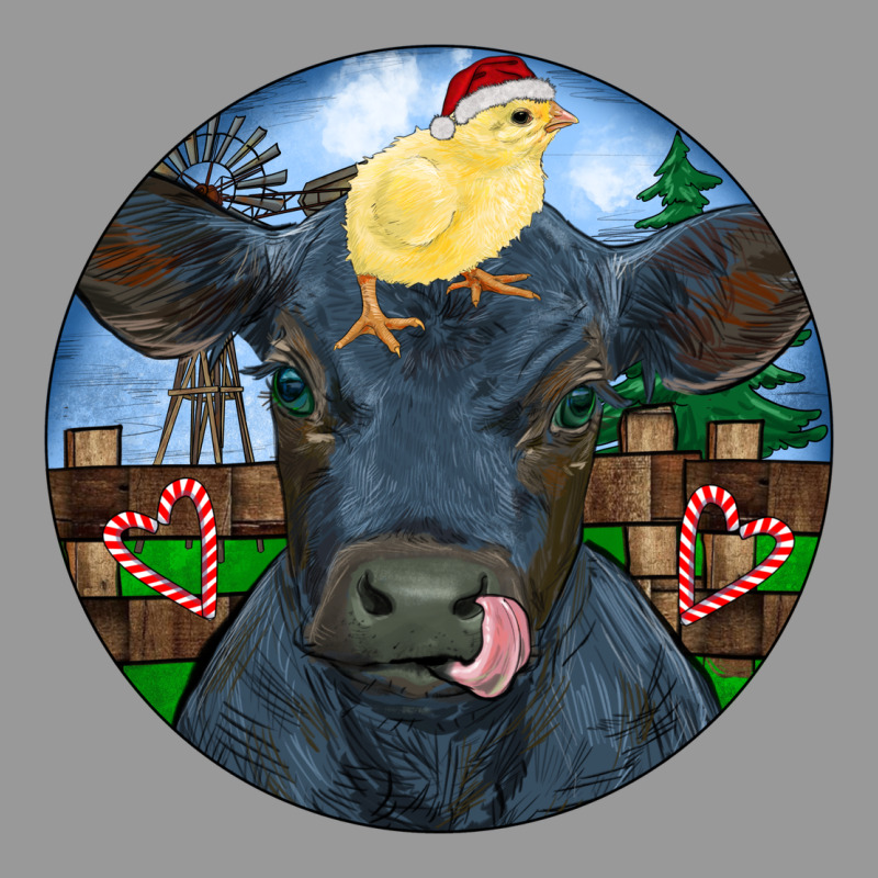 Black Angus Cattle With Santa Chick Christmas Vintage Hoodie by RanaPortraitStore | Teevron