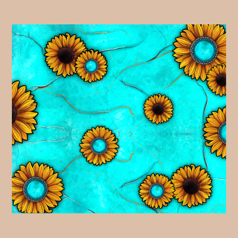 Turquoise Gemstone Sunflower Urban Heavy Tee by JahusDesignShop | Teevron