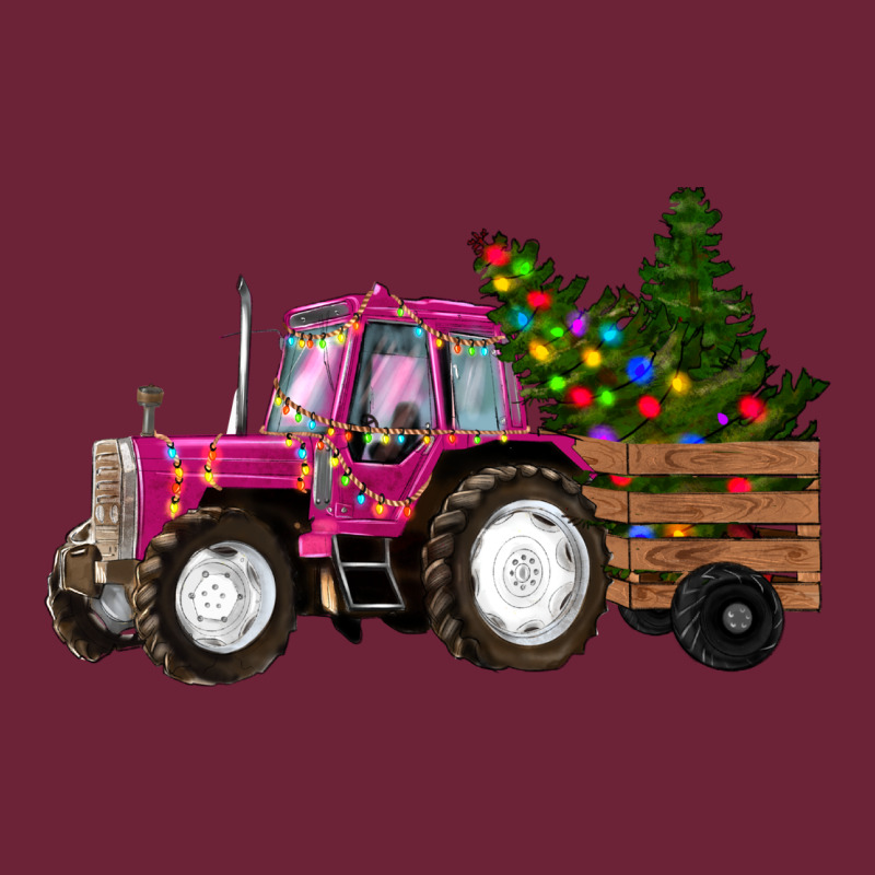 Pink Christmas Farm Tractor Long Sleeve Tee by RanaPortraitStore | Teevron