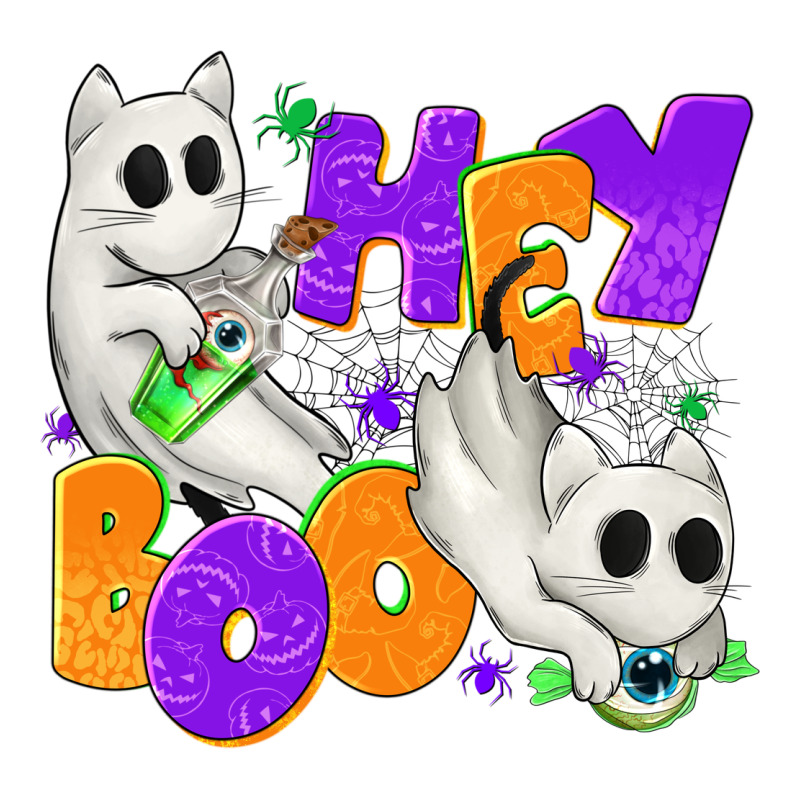Hey Boo With Ghost Cats Long Sleeve Tee by texasbilliewilder | Teevron