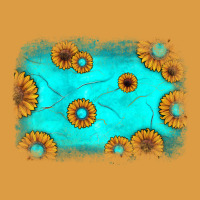 Turquoise Gemstone Sunflower Background Urban Heavy Tee | Teevron