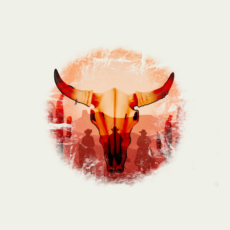 Western Cowboy Sunset Bull Skull Urban Heavy Tee by Bettercallsaul | Teevron