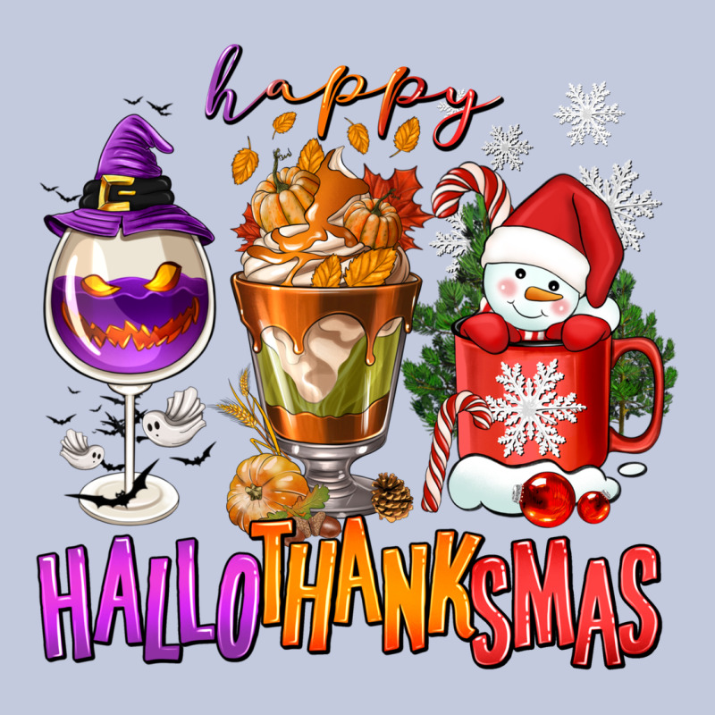 Happy Hallothanksmas Wine Glass And Coffee Long Sleeve Tee by NancyCooperArtShop | Teevron