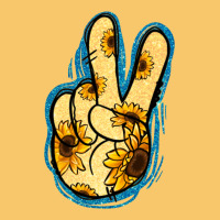 Yellow Glitter Sunflower Peace Sign Vintage Hoodie | Teevron