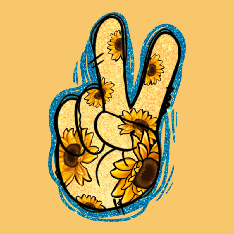 Yellow Glitter Sunflower Peace Sign Vintage Hoodie by Jasminsmagicworld | Teevron