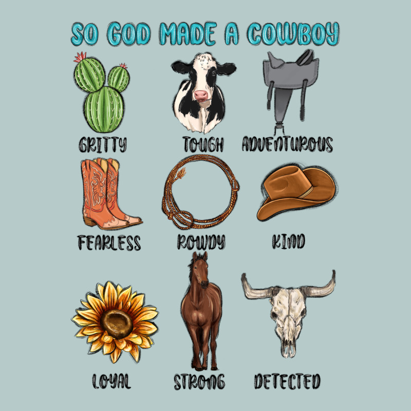 So God Made A Cowboy Heavy Core Tee by MaliasSmallBusiness | Teevron