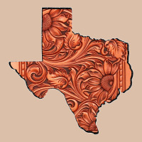 Texas Map Western Tooled Leather Pattern Urban Heavy Tee | Teevron