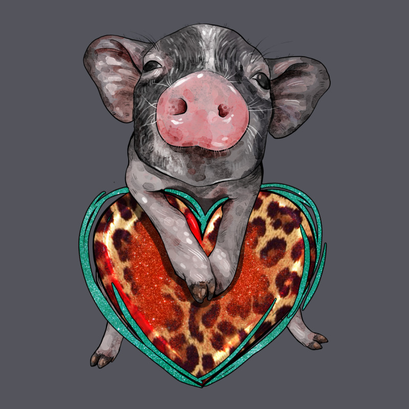 Baby Pig With Leopard Heart Vintage Hoodie by BarkalooDesign | Teevron