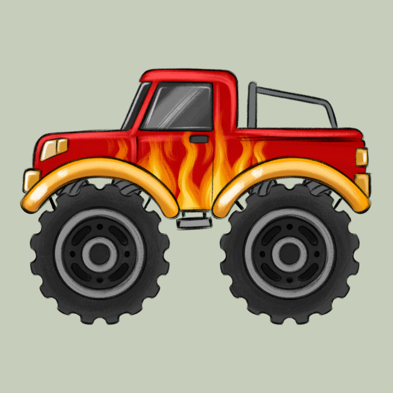 Monster Truck With Flames Ladies Tee by MaliasSmallBusiness | Teevron