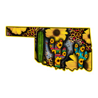 Western Oklahoma Map Sunflower Pattern | Teevron