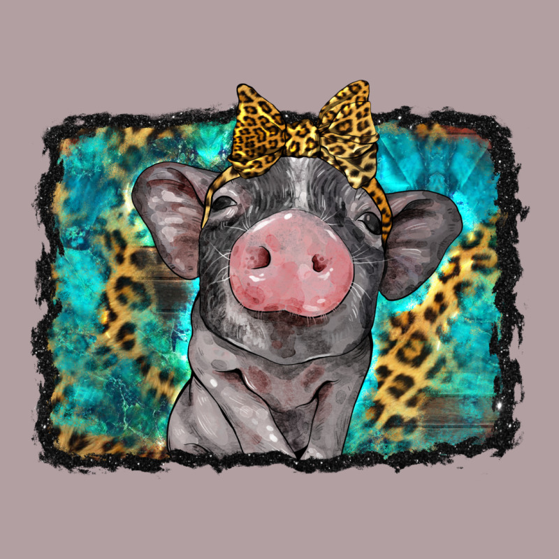 Baby Pig With Leopard Background Vintage Hoodie by BarkalooDesign | Teevron