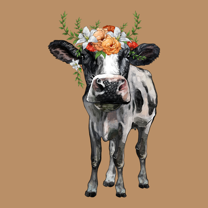 Holstein Cow Floral Wreath Vintage Hoodie by BarkalooDesign | Teevron