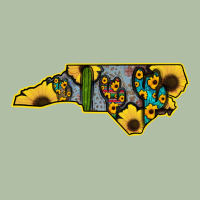 Western North Carolina Map Sunflower Urban Heavy Tee | Teevron