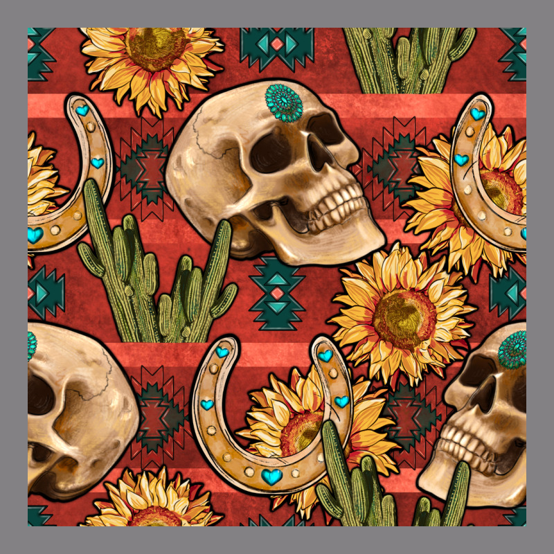 Western Skull Aztec Seamless Pattern Heavyweight Hoodie by BundleAndBundleShop | Teevron