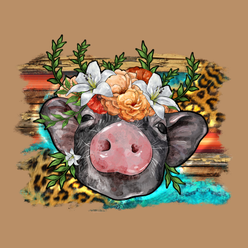 Baby Pig With Floral And Western Background Vintage Hoodie by BarkalooDesign | Teevron