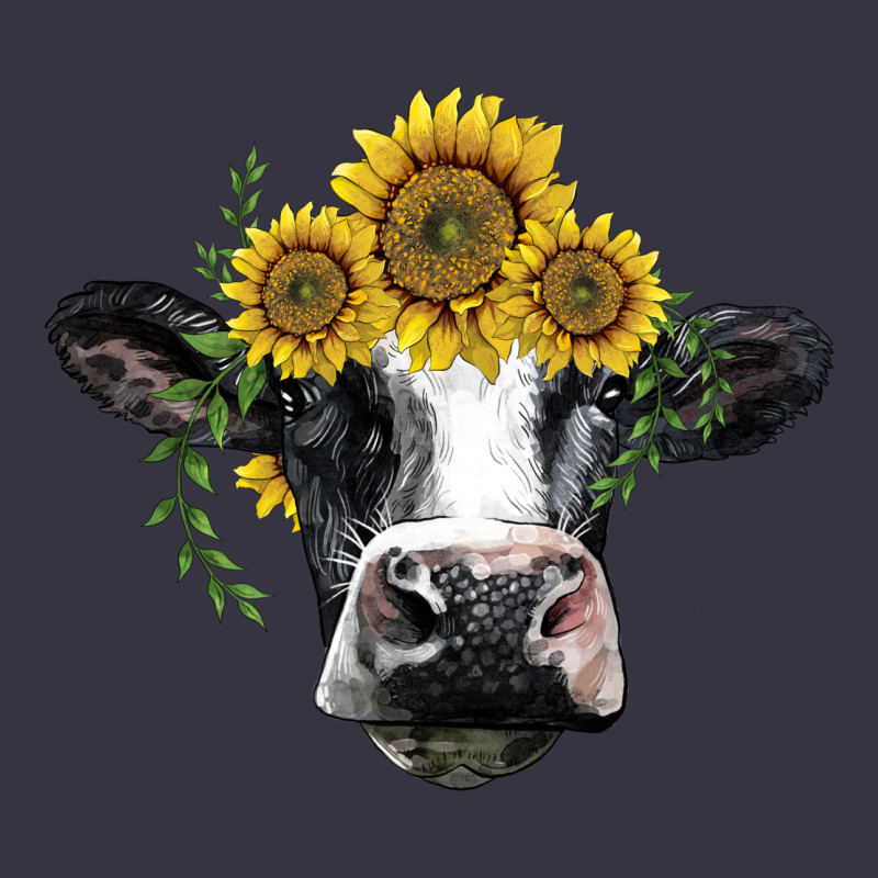 Holstein Cow With Sunflower Vintage Hoodie by BarkalooDesign | Teevron