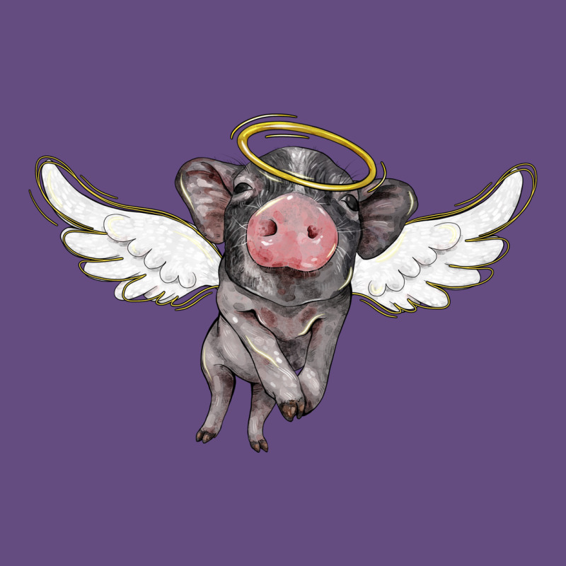 Angel Baby Pig Vintage Hoodie by BarkalooDesign | Teevron