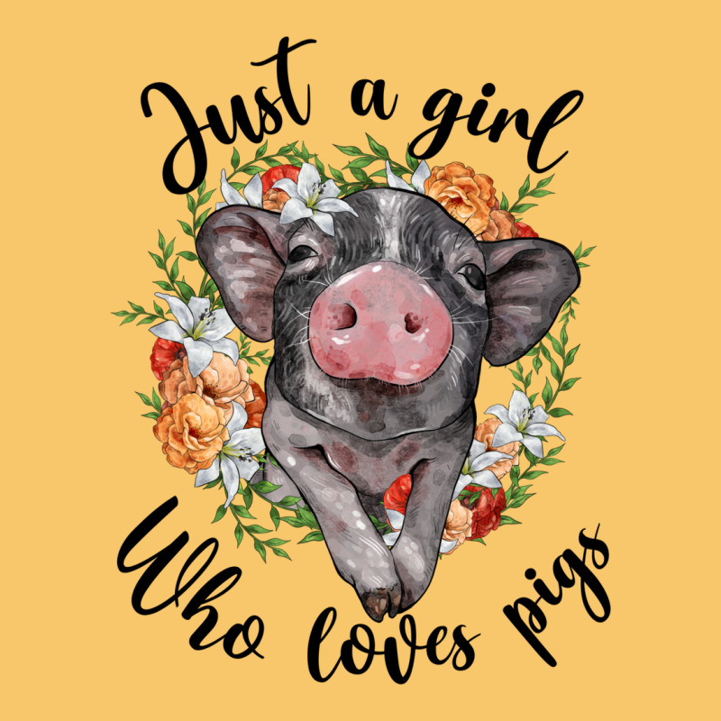 Just A Girl Who Loves Pigs Floral Wreath Vintage Hoodie by BarkalooDesign | Teevron
