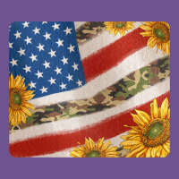 American Flag Sunflowers And Canouflage Print Veteran Mousepad Vintage Tee | Teevron