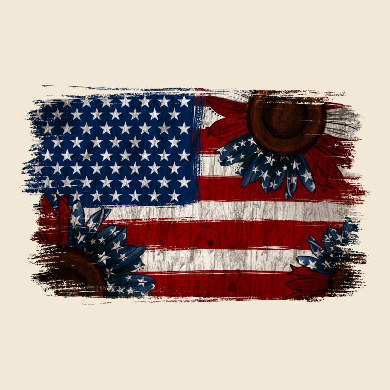 Distressed Sunflower American Flag Ladies Tee by Jasminsmagicworld | Teevron