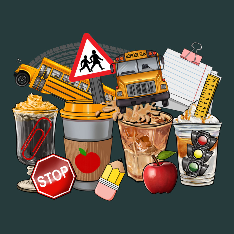 School Bus Coffee Cups Premium Hoodie by FaDigitalArtStudio | Teevron