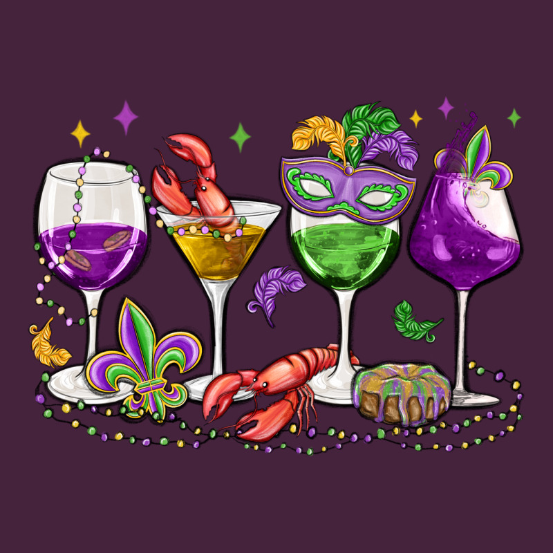Mardi Gras Wine Glasses Premium Tee by MaliasSmallBusiness | Teevron