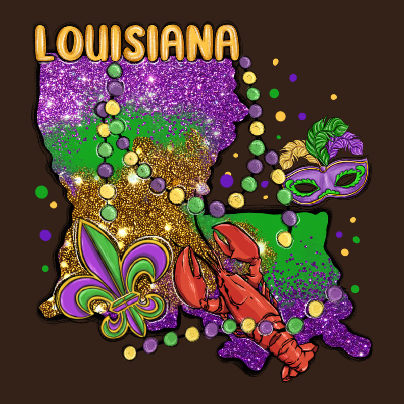 Mardi Gras Louisiana Map Heavy Core Tee by MaliasSmallBusiness | Teevron