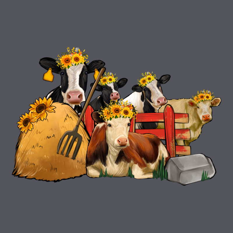 Farm Animals With Sunflower Headbands Vintage Hoodie by Jasminsmagicworld | Teevron