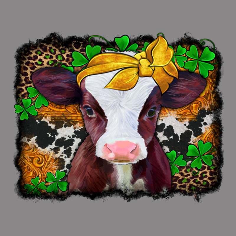 St Patricks Baby Cow With Leopard Background Vintage Tee by Jasminsmagicworld | Teevron