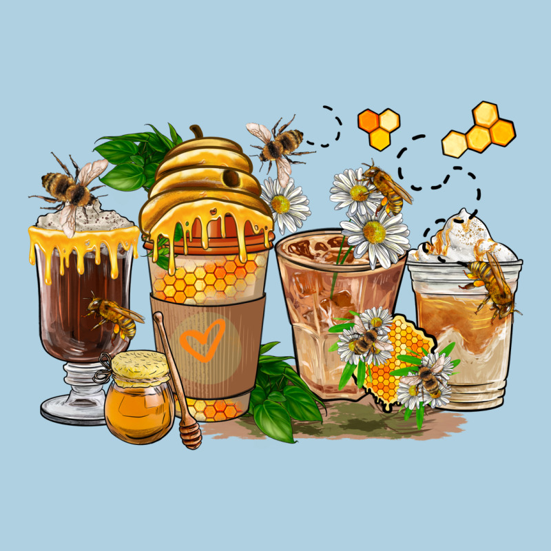 Honey Bee Coffee Cups Premium Hoodie by FaDigitalArtStudio | Teevron
