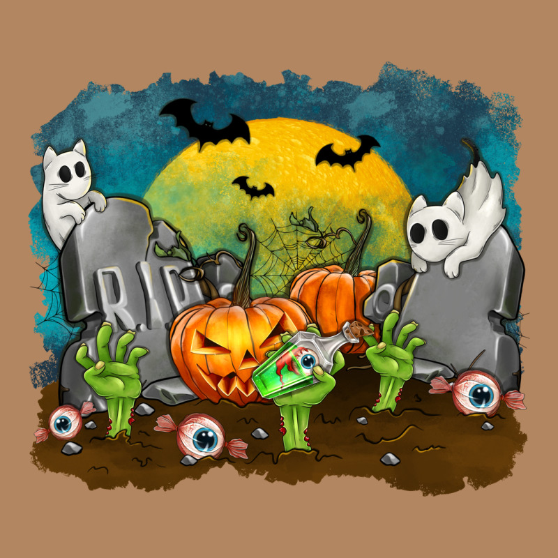 Cemetery With Ghost Cats Long Sleeve Tee by texasbilliewilder | Teevron