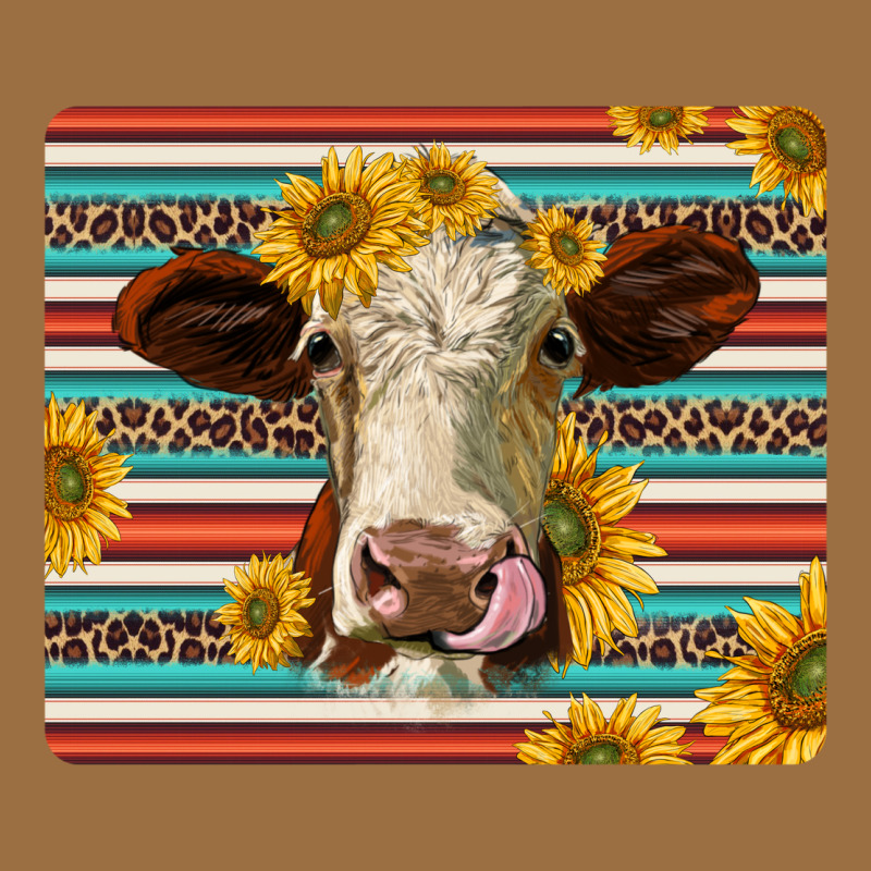 Serape Leopard Hereford Cattle Mousepad Vintage Tee by Jasminsmagicworld | Teevron