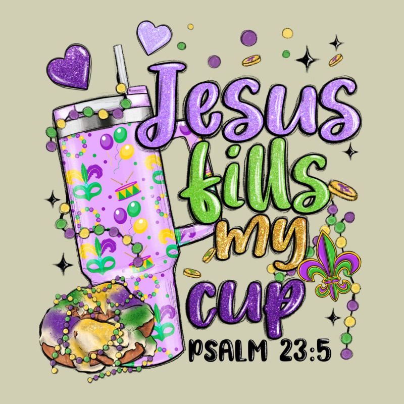 Mardi Gras Jesus Fills My Cup Heavy Core Tee by MaliasSmallBusiness | Teevron