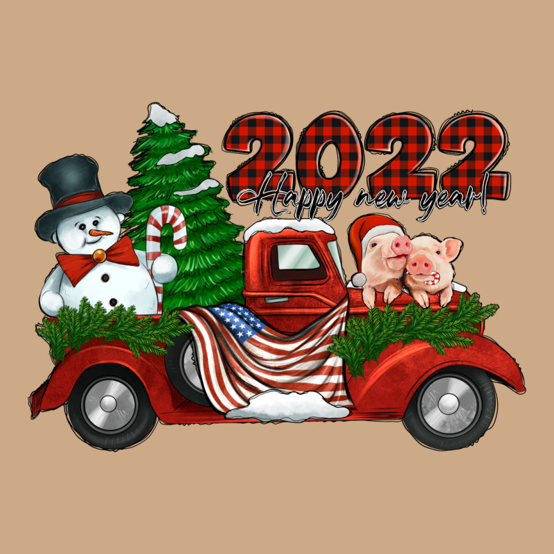 Happy New Year 2022 Christmas Truck With American Flag Vintage Hoodie by Jasminsmagicworld | Teevron