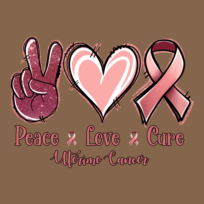 Peace Love Cure Uterine Cancer Premium Tee by NancyCooperArtShop | Teevron